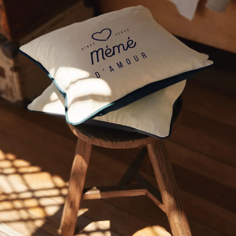 Housse de Coussin Personnalisé Mémé d'Amour Ma Famille d'Amour