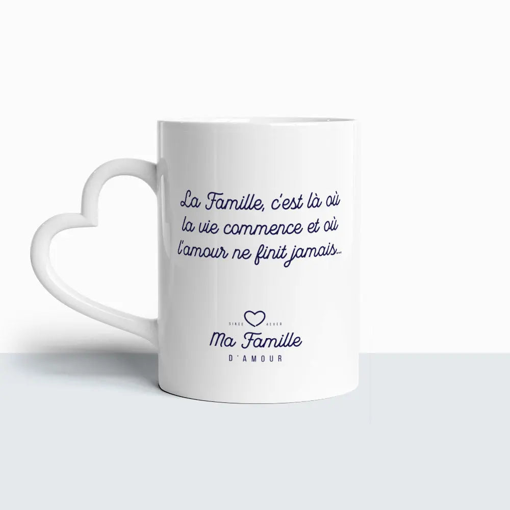 Tasse Coeur - Cousin d'Amour Ma Famille d'Amour