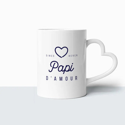 Tasse Coeur - Papi d'Amour Ma Famille d'Amour