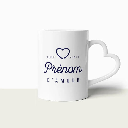 Tasse Coeur - Prénom Personnalisable Ma Famille d'Amour