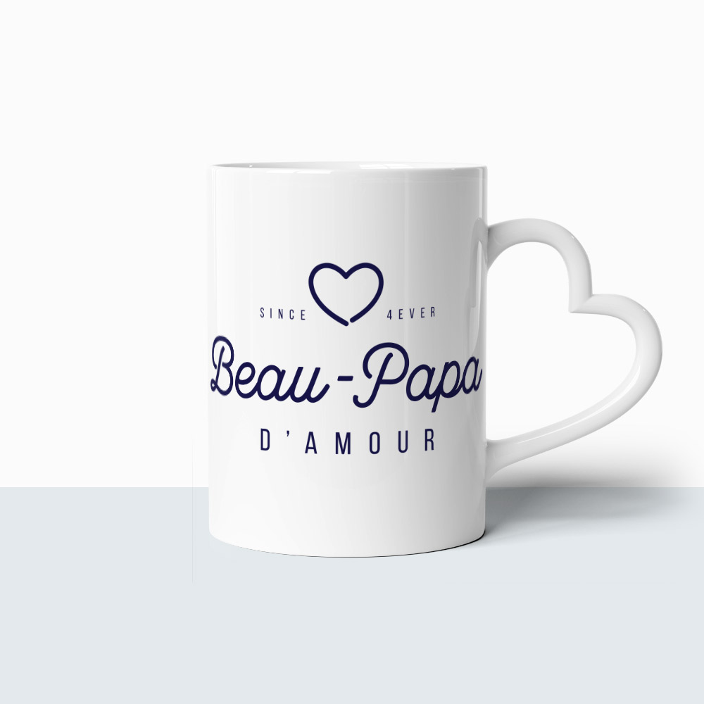 Cher Papa-bonus Merci d'être mon beau-papa, French Français, Mug  Personnalisé